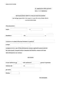 Autocertificazione Da Allegare Al Permesso Retribuito - Istituto ...